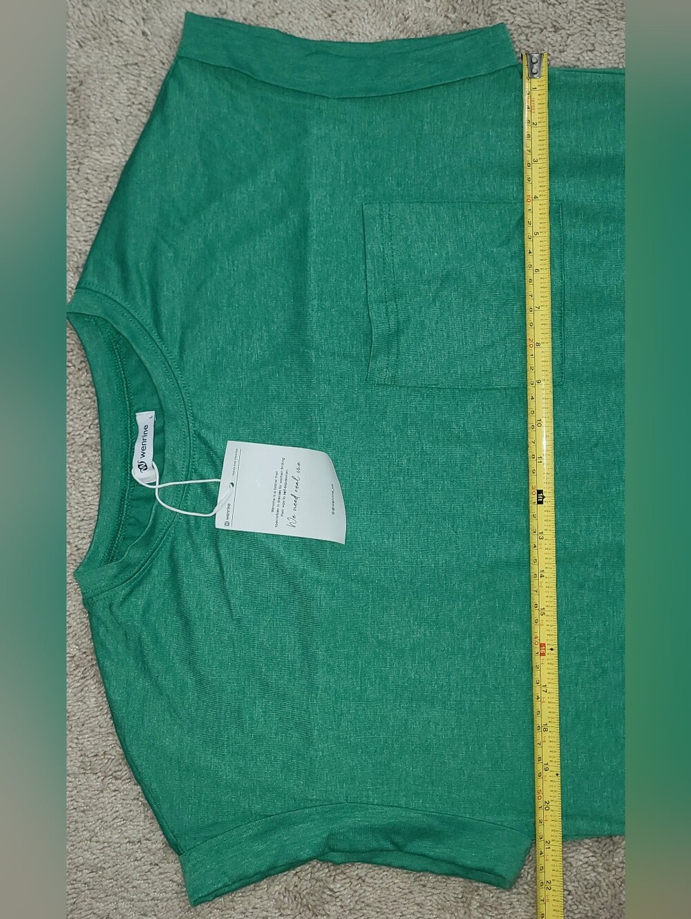 NWT Wenrine T-shirt Dress With Pockets, Green, Size L WOMEN'S, polyester Blend - Picture 7 of 8
